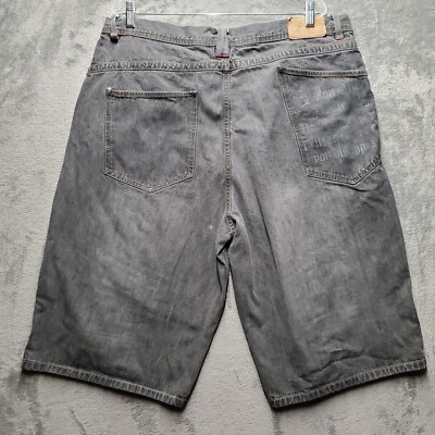 Makaveli Branded Jean Shorts 2PAC Mens 40 Black Denim Tupac Shakur