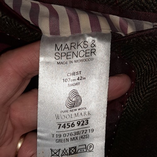 M&S Timothy Everest Yorkshire Tweed By Moon Wool Green Mix Jacket UK 42S 107cm - Picture 11 of 14