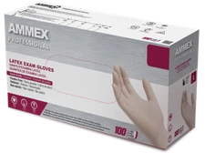 AMMEX White Latex Disposable Exam/Medical Gloves 4 Mil, Powder Free