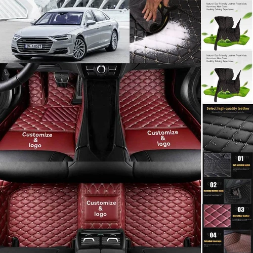 For Audi A8/A8L Car Floor Mats Custom All Weather Waterproof Anti-Slip Carpets - Picture 16 of 32
