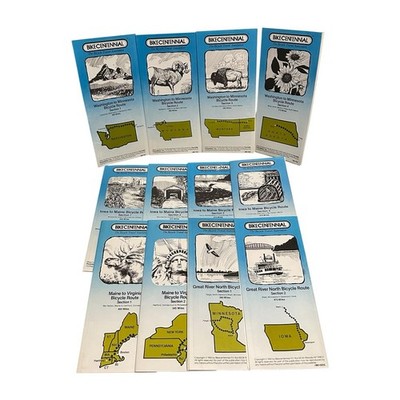 Vintage 1983 Bikecentennial Bicycle Route Maps Complete Set Cycling Maps USA