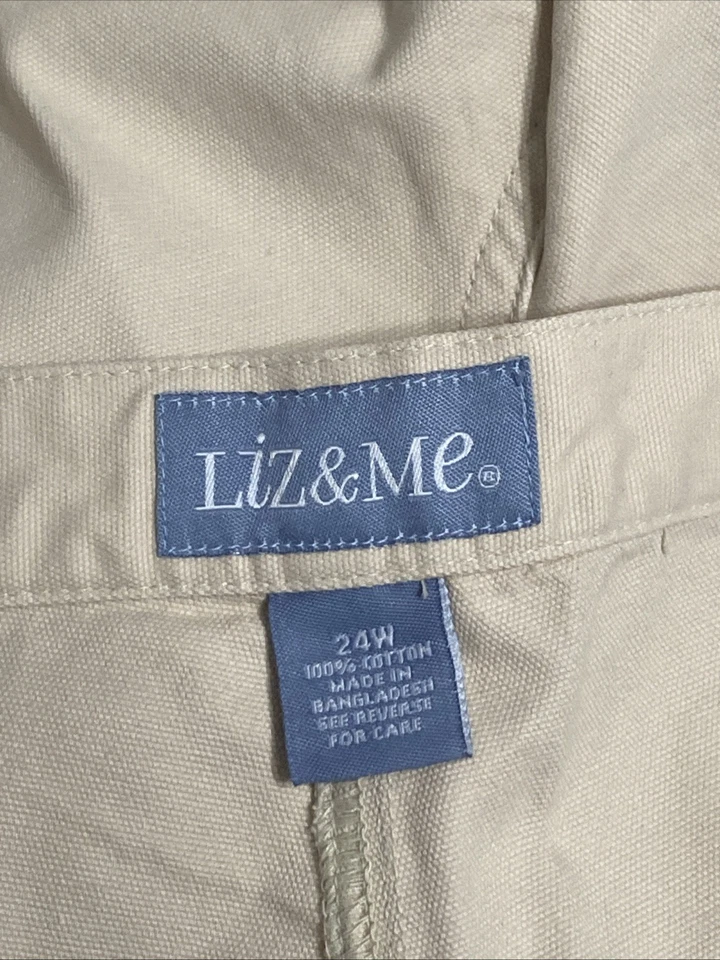 Pantalones Capri Liz&Me Caqui Talla Grande 24W Nuevos con Etiquetas Foto 3 de 4