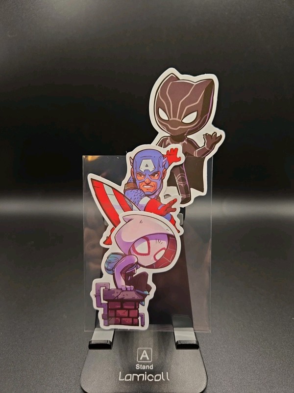 Marvel Hero Vinyl Sticker Trading Collectibles! Spider Gwent Captain America 