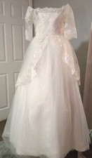 GIRLS Wedding Flower Girl Pageant Dress Formal Ball Gown Princess White Sz10-12