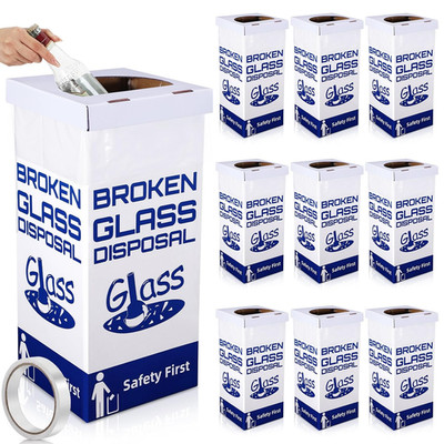 10 Sets Cardboard Glass Disposal Boxes for Safe Laboratory Trash Disposal