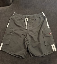 Men  s Grey Swim Trunks Size Large With Extra Pockets