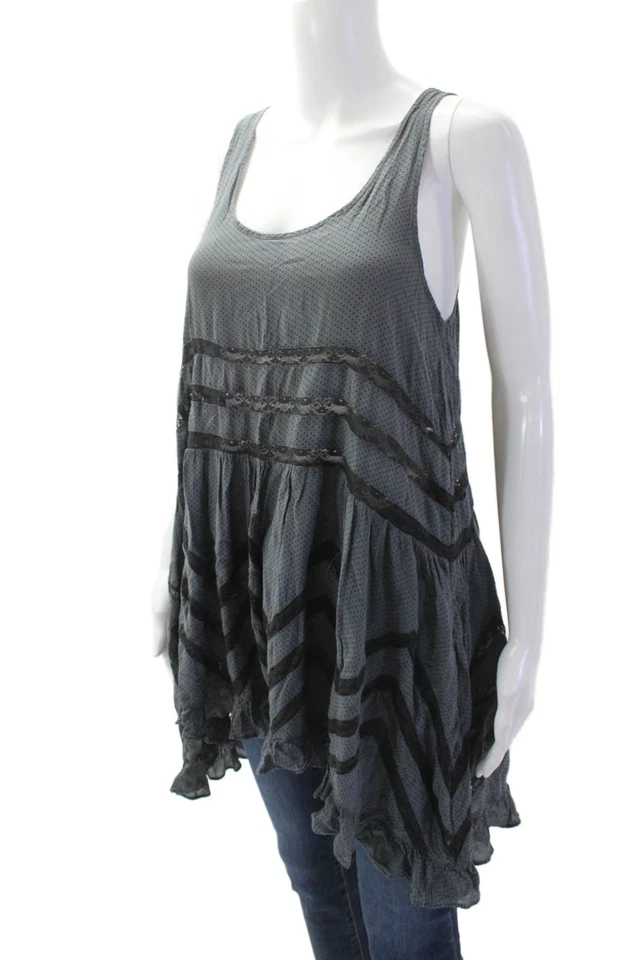 Túnica sin mangas a lunares gris oscuro talla S Intimately Free People para mujer Foto 2 de 4