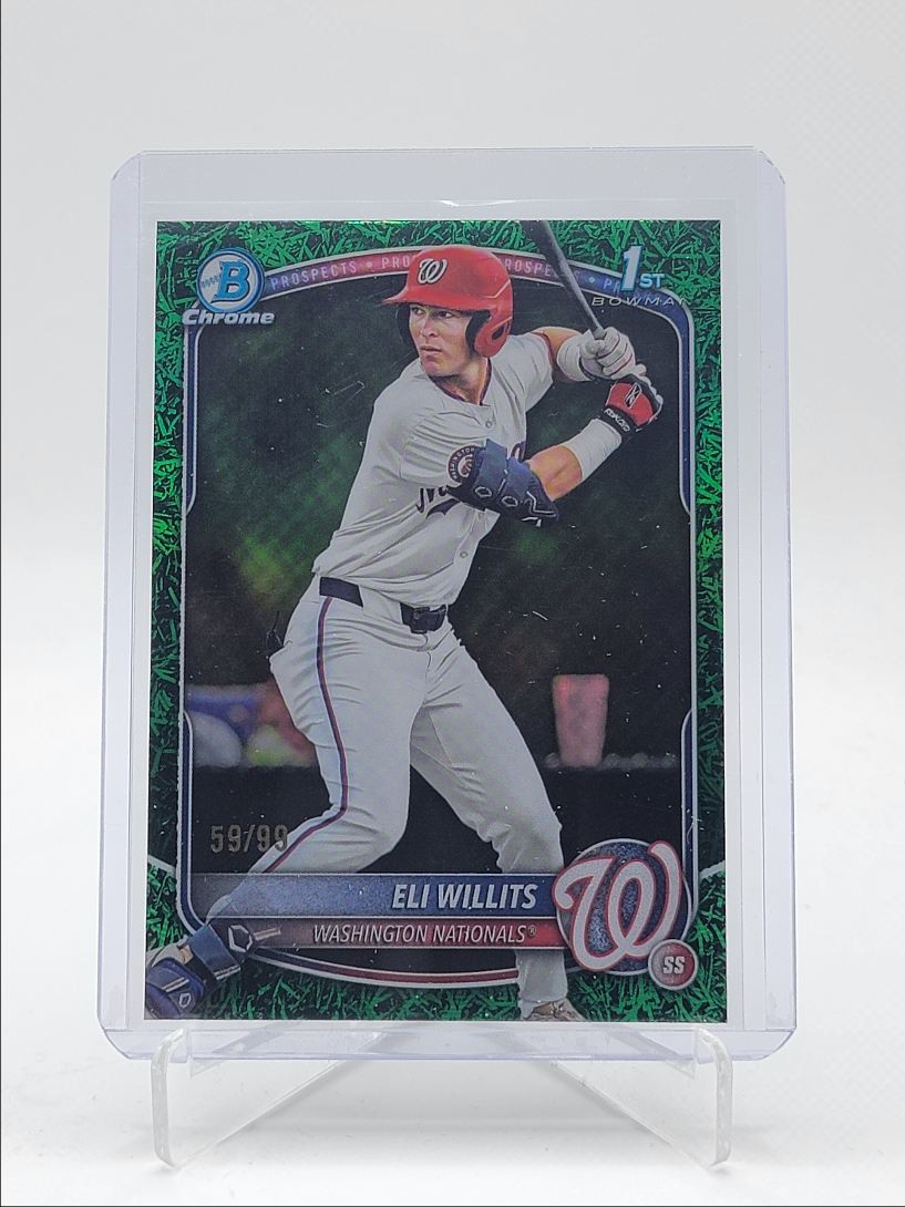 ELI WILLITS 2025 BOWMAN CHROME DRAFT 1ST GREEN GRASS #BDC-1 B /99 Q3855