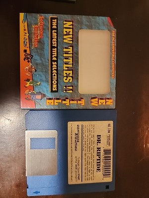 In Search For Dr Riptide | Vtg PC DOS 3.5'' Shareware floppy diskette UNTESTED 