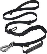 Tactical Bungee Shock Absorbing No Pull Strong Dog Leash,Black,4-6Ft