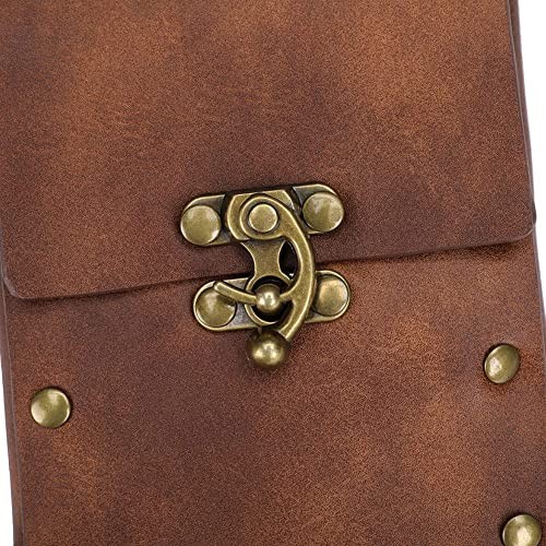 Belt Pouch Purse Renaissance Costume Accessories LARP Cosplay Waist Bag Brown - Picture 4 of 7