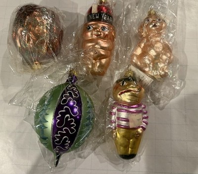 Vintage Christopher Radko WALNUT Nut plus New Years Baby and more LOT of 5