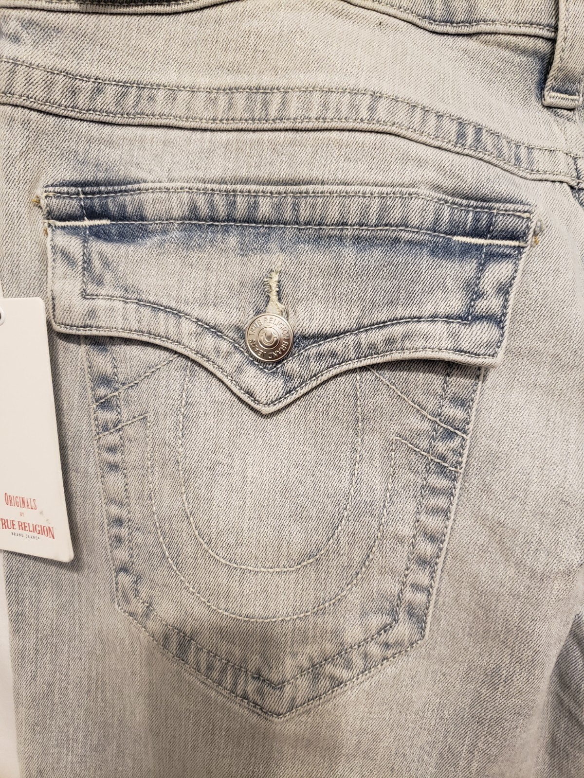 True Religion RICKY Relaxed Straight Jeans 33x34 Blue Drover Light Wash thumbnail 9