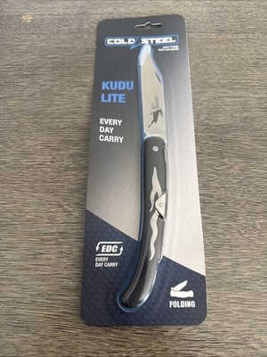 Cold Steel Kudu Lite Folding Knife 4.25'' 5Cr15MoV Steel Blade Black Zytel Handle