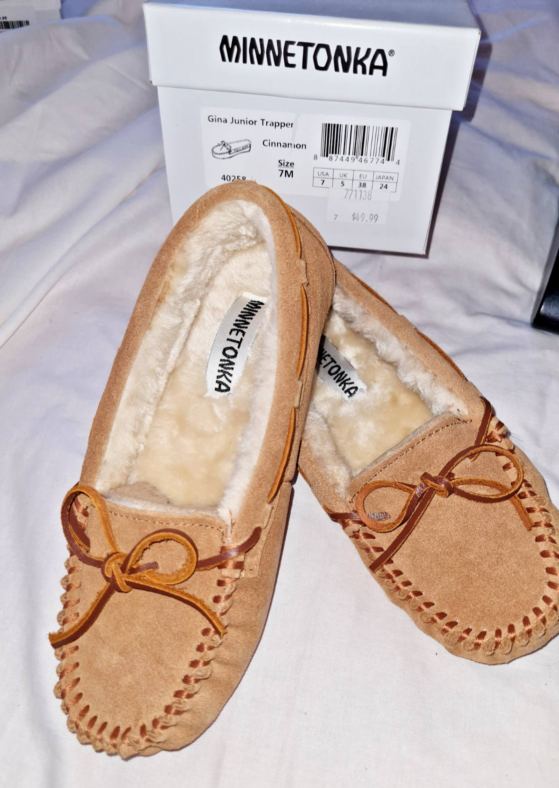 SAOLA Minnetonka Ciabatte Donna Cally 4011 Cannella Suola Rigida Taglia 7