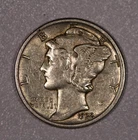 1938-D "Mercury" Silver One-Dime Coin, Very Fine