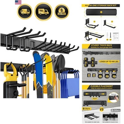 48'' Garage Tool Organizer Wall Mount, 440lbs Garden Garage Storage Garage Org...