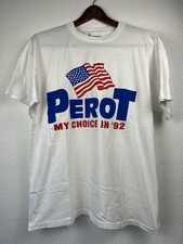 Vintage 1992 Ross Perot USA Presidential Campaign Men's White T-Shirt XL ~ SNS