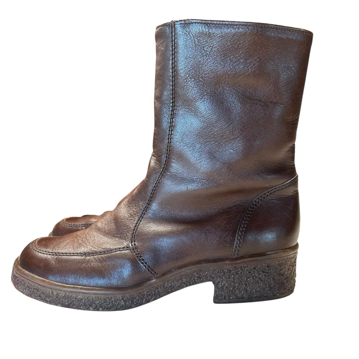 Vintage Men Shearling Lined Leather Ankle Boots sz 10.5* Narrow Apres Army Cadet Vintage Canadian Shoes Men - Etsy main image 3
