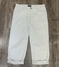 Vintage Polo Ralph Lauren Women  s Cotton Cropped Cuffed Chinos Khaki Size 8