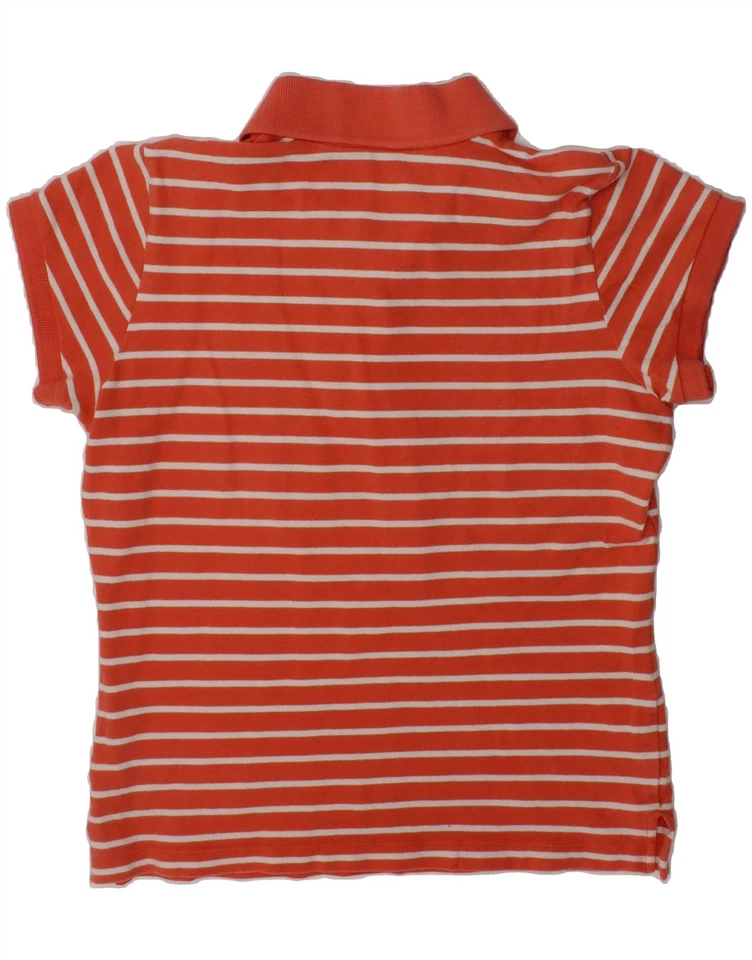 TOMMY HILFIGER Girls Polo Shirt 12-13 Years Medium Red Striped Cotton AZ52 - Image 2 of 3