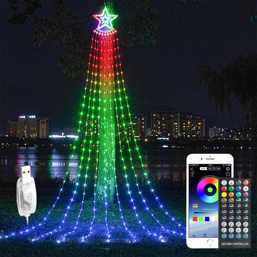 Outdoor Christmas Decorations Star String Light with Remote APP Control 10FT ...