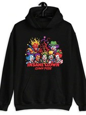 Insane Clown Clown-Posse Graphic Hoodie - Black Horror Clown Characters Print Pu