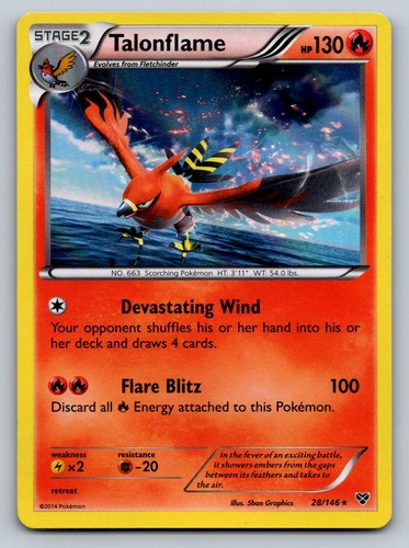 Pokemon Talonflame Holo Rare XY Base Set 28/146 MP