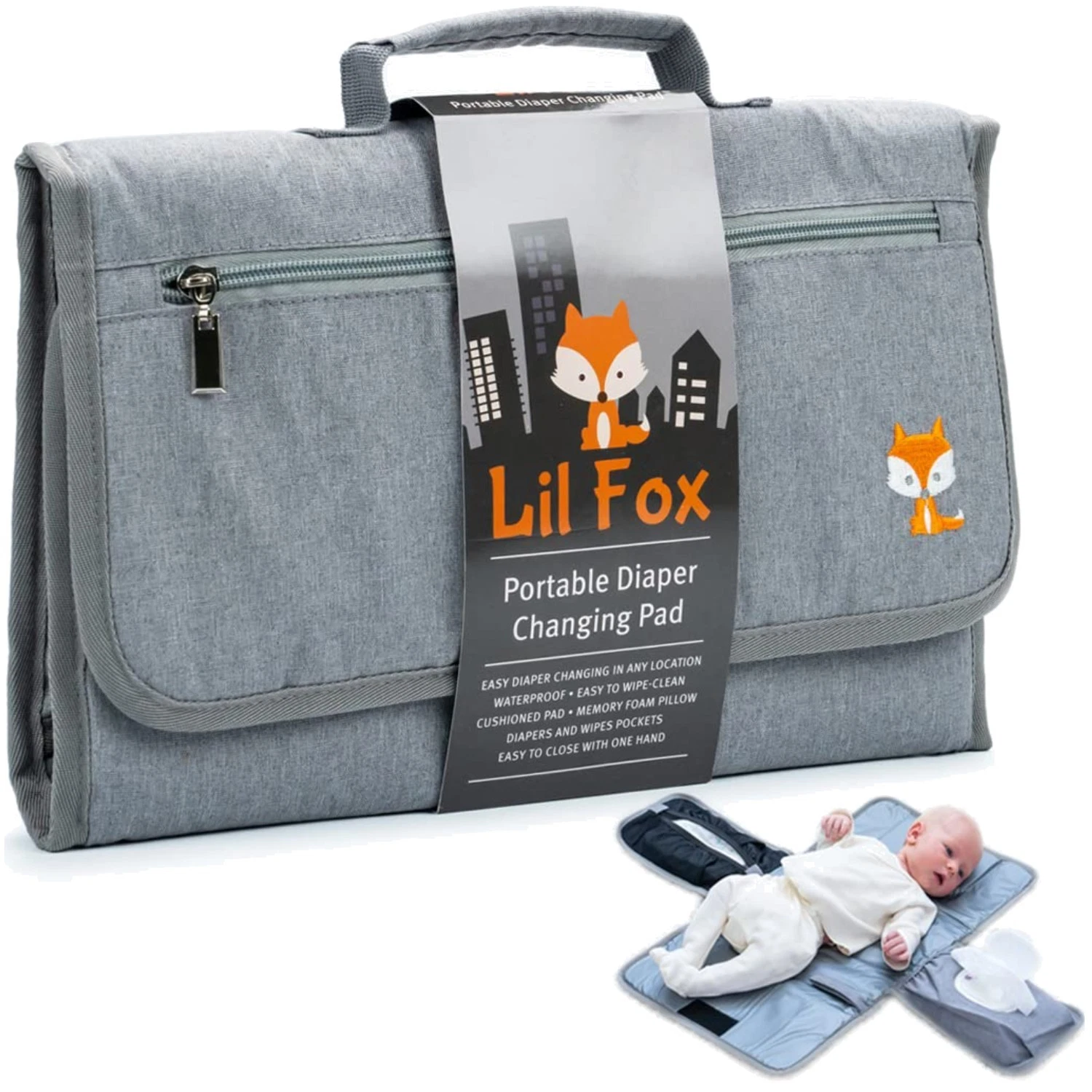 Portable Changing Pad - One-Handed Diaper Change Mat
Opens in a new window or tab