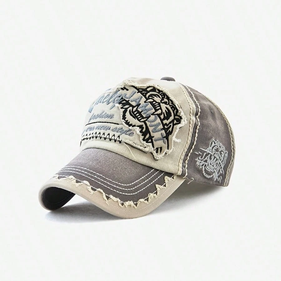 Men's Tiger Embroidered Mesh Baseball Cap, Adjustable Hip Hop Trucker Hat Gift