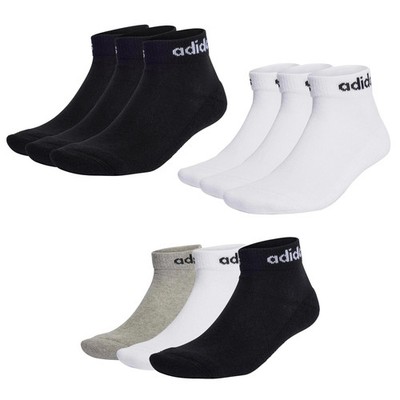 adidas Unisex Quarter Socken, 3er Pack - Linear Cushioned Ankle, Logo, gepols...