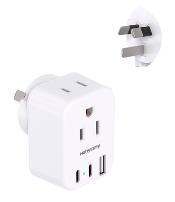 US to Australia New Zealand Power Plug Adapter, Type I Adapter Plug 2 Outlets...