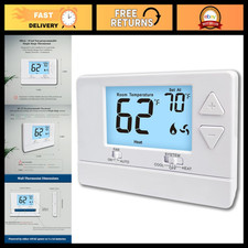 Energy-Saving Digital Thermostat for Home, 1 Heat/1 Cool, Easy Install, White