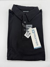 PROPPER MENS SS 100 Cotton Classic Polo Shirt LARGE BLACK - New With Tags