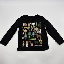 Minecraft Old Navy Sweatshirt Boys XS 5 Y Black Graphic Print 100 Cotton. 42302