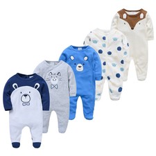 5Pcs Autumn Baby Clothes Pajama Newborn Girl Boy Breathable Kids Sleepwear