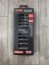 Icon 1/4 Drive Deep Sockets 11 Piece Set Metric 5-14mm