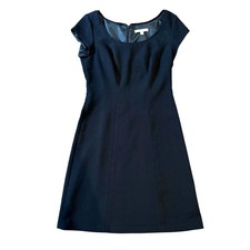 Cabi Black Tailored Dress Short Sleeve Career Midi #840 Minimalist Sz 4