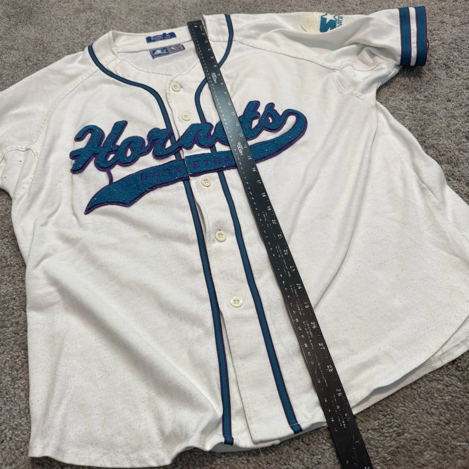Vintage 90s Starter NBA Charlotte Hornets Script Basketball Jersey Shirt Size XL - Image 4 of 4