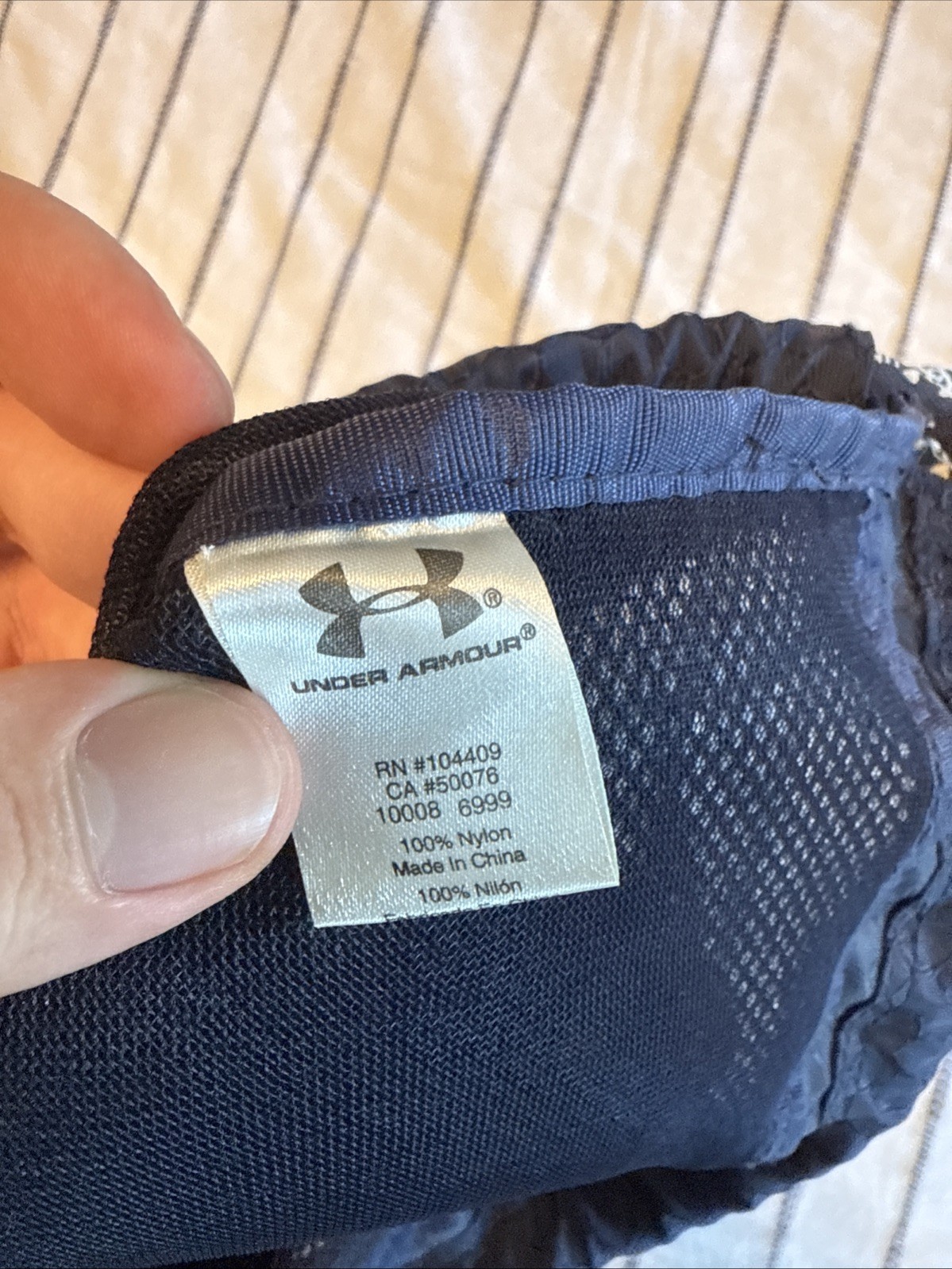 Under Armour Blue Drawstring Backpack 17.5”x14” - image 4