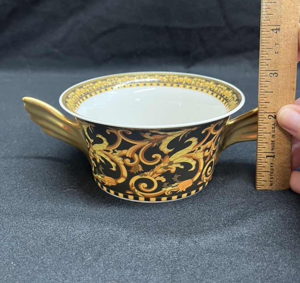 Rosenthal Versace Flat Cream Soup &ldquo;Barocco&rdquo; Bowl & Plate Set BH190 C