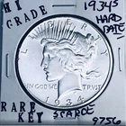 1934 S PEACE SILVER DOLLAR HI GRADE GENUINE U.S. MINT RARE KEY COIN 9756