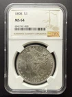 1898 Philadelphia Morgan Silver Dollar $1 NGC MS64 Mint State BU Uncirculated