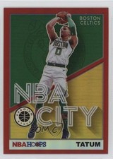 2019-20 Panini NBA Hoops Premium Stock NBA City Red Jayson Tatum #11 0nr3