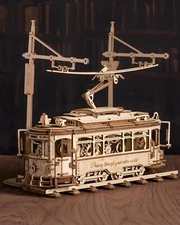 ROKR Classic City Tram Car 3D Wooden Puzzle DIY Decor Kit  Kids Toys Xmas Gift