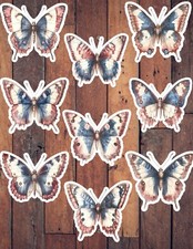 Watercolor Butterfly Vinyl Die Cut Stickers Set Scrapbooking Laptop Waterbottle