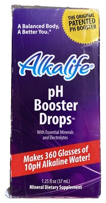 Alkalife pH Booster Drops Essential Minerals Electrolytes 360 Glasses 1.25oz