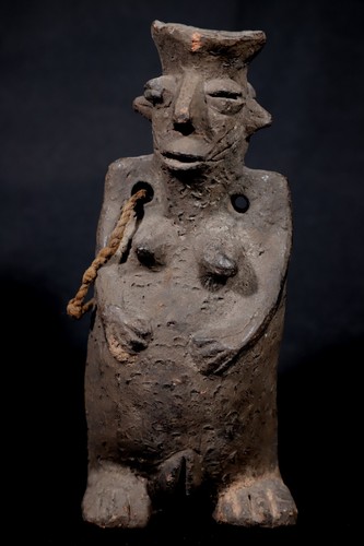 Art Africain - Ancienne Statue Janus en Terre Cuite de Devin Junkun - 20 Cms - Photo 1 sur 12