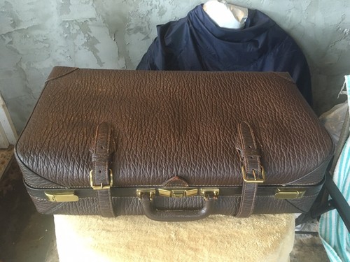 Split Cowhide Large Leather Suitcase | eBay