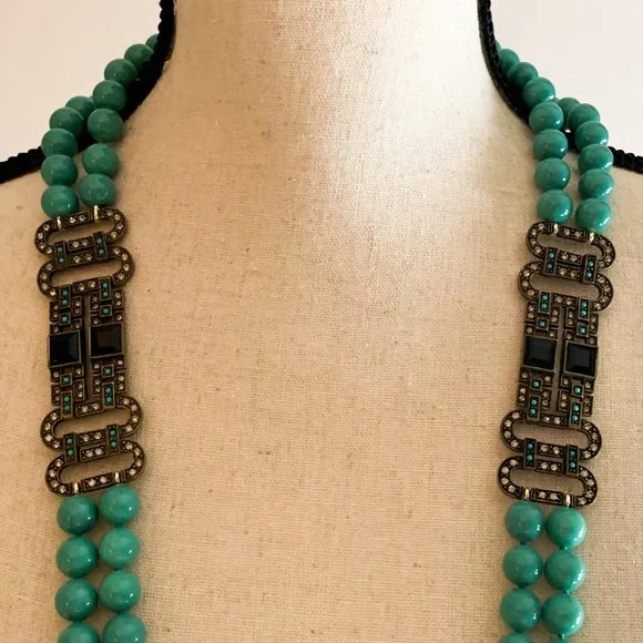 Heidi Daus Double Strand Beaded Statement Necklace - image 1